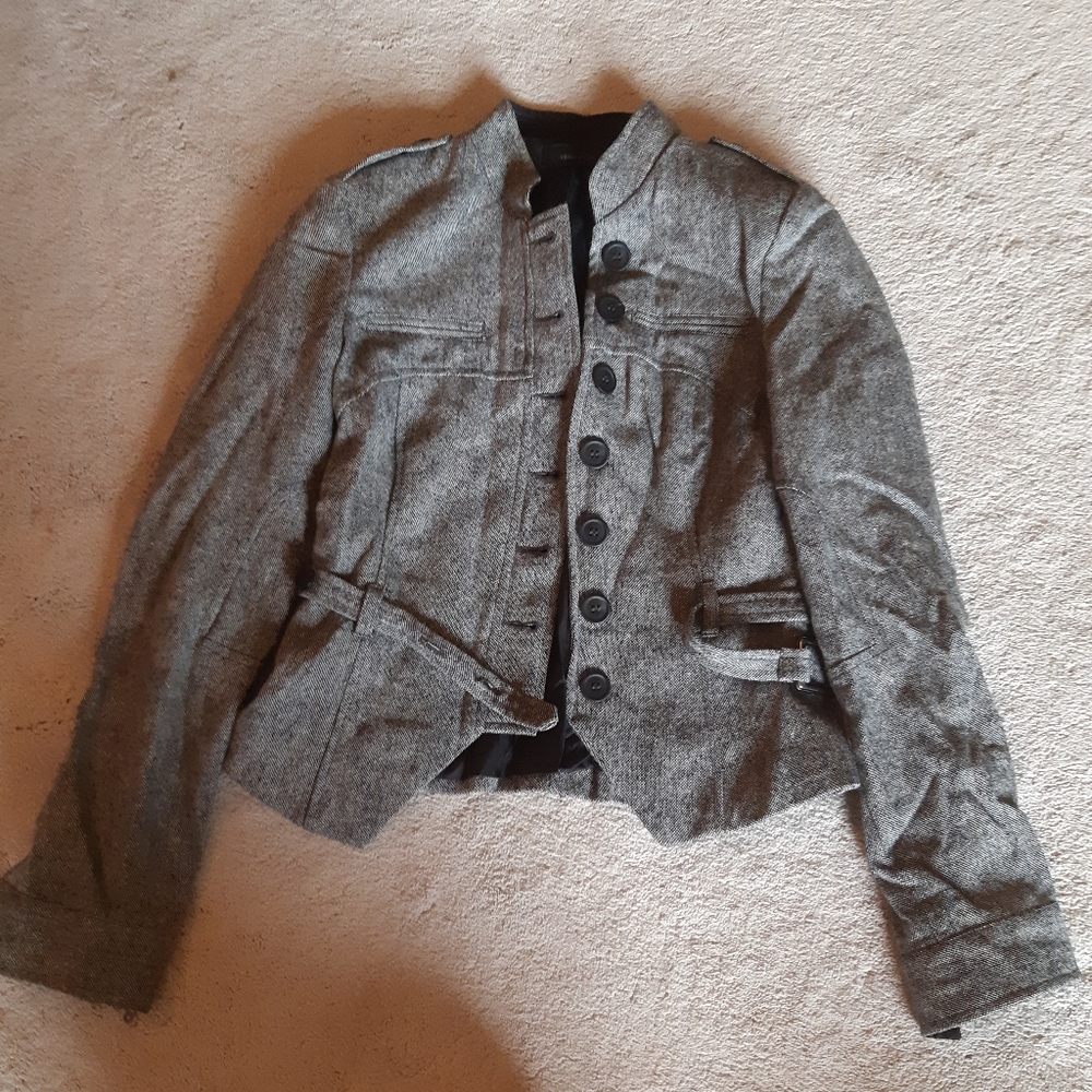 Grey belted blazer